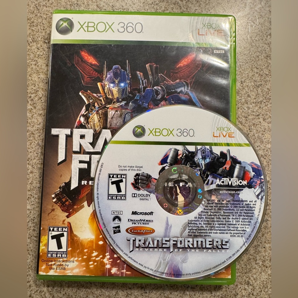 Transformers Game for Xbox 360